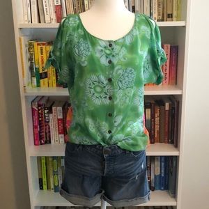 Anthropologie Silk multi colored blouse